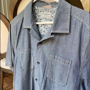 Tommy Bahama Chambray camp shirt.